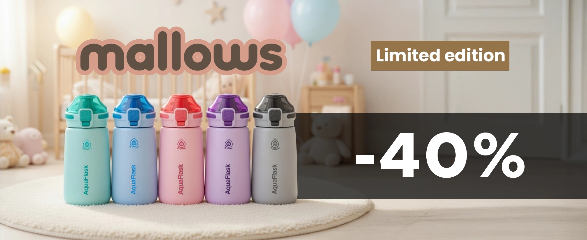 Mallows 40% AquaFlask Termolahev kulacs